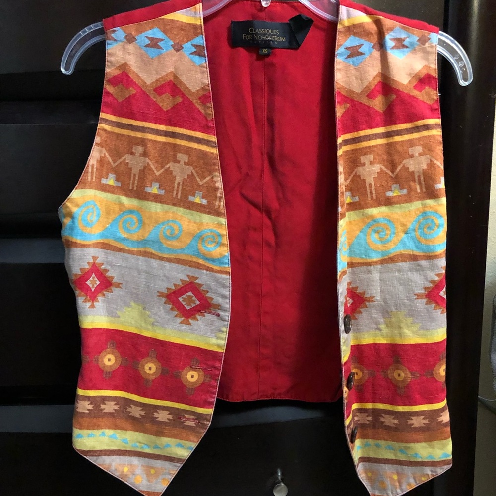 Western tribal print vest